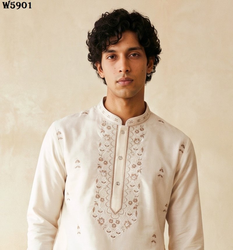 Outluk Wedding Vol 59 Silk Mens Kurta With Pajama 